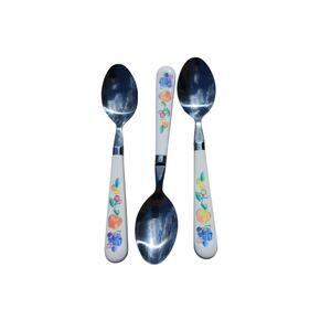 3 Corelle by Coring Fruit Basket Stainless Tablespoons Flatware Plastic MCM 7.5"